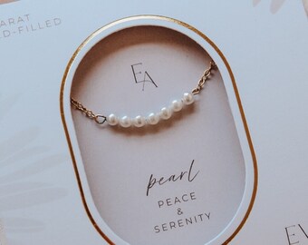 Pearl Serenity Necklace, Sterling Silver or 14k Gold Filled, Gift for Mom