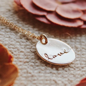 Colar de amor, prata esterlina ou ouro, presente de aniversário para esposa
