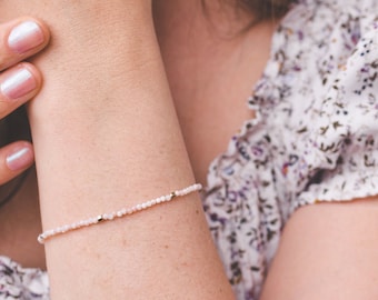 Pink Opal Gemstone Bracelet, Emotional Healing and Calmness