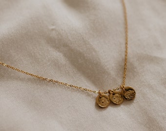 Tiny Birth Flower Necklace Stack, Gold Filled Birth Month Jewelry, Dainty Gifts for New Mom