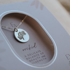 Orchidee Halskette, Zierliche Blumen Schmuck, Schönes Geschenk für Freund