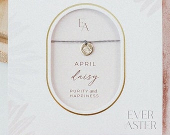 Daisy Flower Bracelet, April Birth Month Jewelry, Thoughtful Birthday Gift