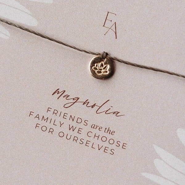 Magnolia Bracelet, Dainty Cord Bracelet, Meaningful Gift for Friend