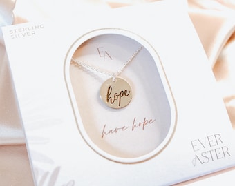 Hope Script Necklace, Gold Filled or Sterling Silver