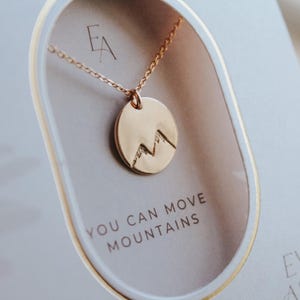 Mountain Necklace , Inspirational Graduation or Birthday Gift for Explorer and Outdoor Enthusiast
