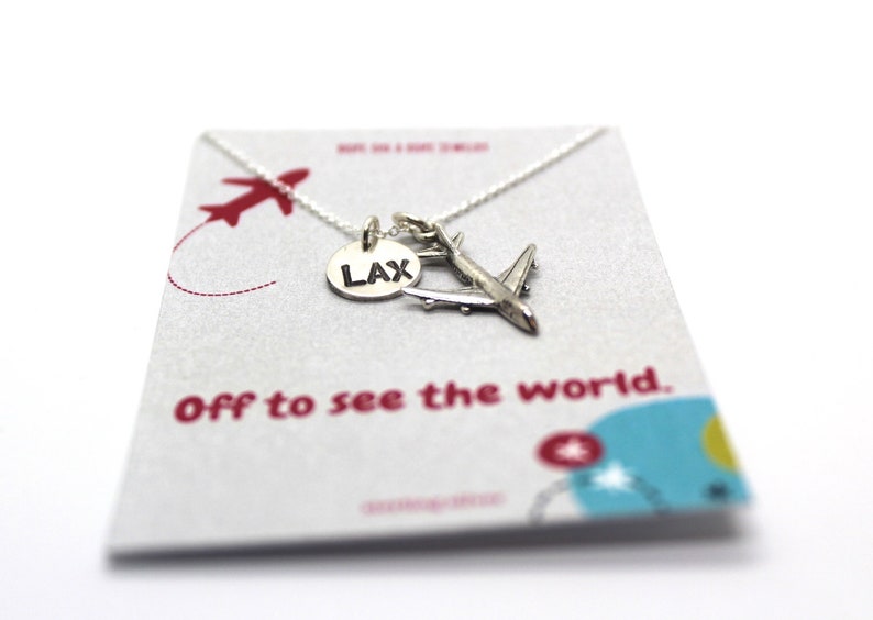 Traveler Necklace Simple Airport Jewelry Gift for Adventurer Etsy