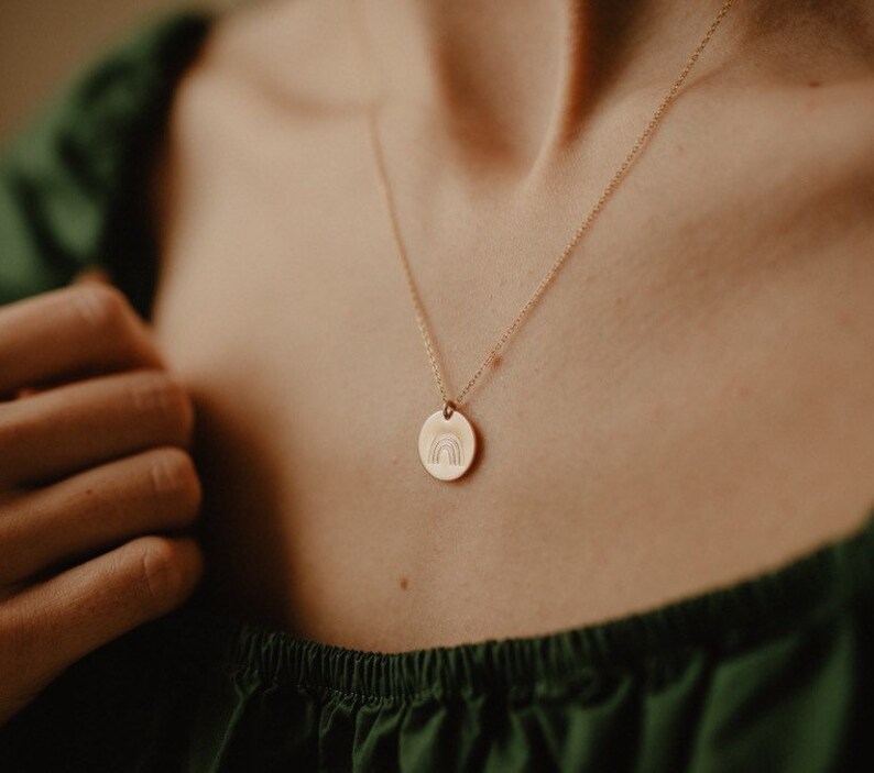 Rainbow Necklace Meaningful Gift for Friend Simple Gold Necklace