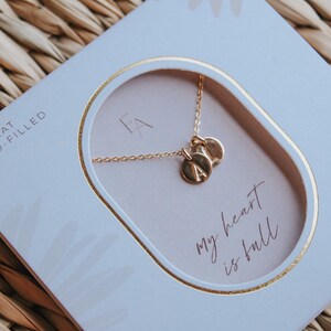 Dainty Initial Necklace, Simple Charm Jewelry, Personalized Gifts for Mom