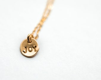 Joy Necklace, Simple Dainty Jewelry, Meaningful Gift for Friend