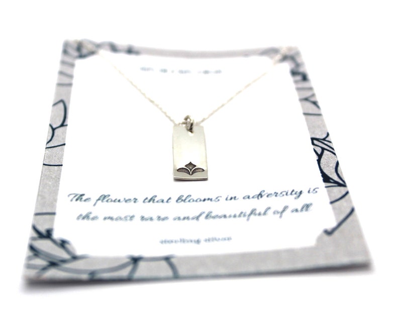 Simple Yoga Jewelry Dainty Necklace for Her Sterling Silver Lotus Bar Necklace