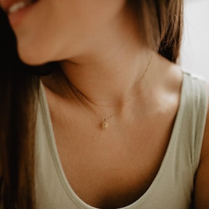 Dainty Gold Filled Sun Necklace - 15 inch Choker