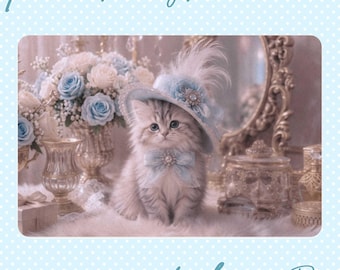 Victoriaanse kattenvoermat 12x18 | Vintage kattendesign
