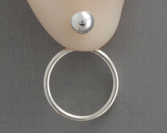 Vordere Rückseite Kugel Ohrstecker doppelseitig Sterling Silber Hoop Ohrringe schlicht minimalistisch leichte Ohrringe Geschenk für Sie