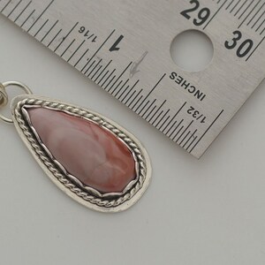 Sterling silver Royal Imperial jasper necklace pendant pink jasper necklace natural stone necklace minimalist jewelry artisan handmade gift image 3