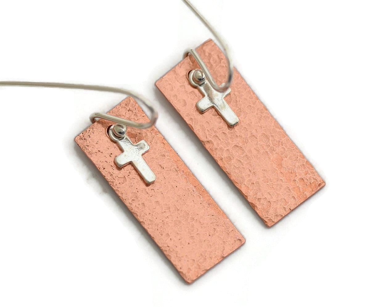Sterling Silver Cross Earrings Faith Christian Earrings Etsy UK