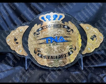 TNA women's wrestling championship belt adult zinc 2MM Plates Leather Strap New