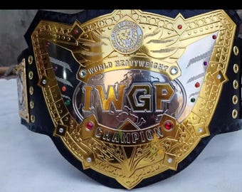 IWGP World Heavyweight Wrestling Championship Replica titelriem 2 mm messing.