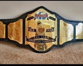World Six6 Man Tag Team World Heavyweight Wrestling Championship Belt Adult Size