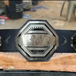 Réplica de cinturón de campeonato UFC BMF nuevo, tamaño adulto, latón, 2 mm, 4 mm
