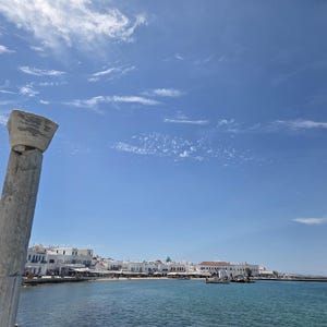 Mykonos Vista Seascape Print: Greek Island Panorama Wall Art, Mediterranean Coastal Decor