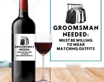 Groomsman Wine Bottle Label Groomsman Proposal Label Best Man Wine Ask Groomsman Gift Best Man Proposal Wedding Party Proposal Wine Label