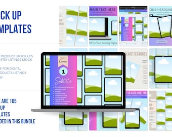 105 Etsy Listing Mockup Templates: Canva Editable, PLR MRR (DFY)