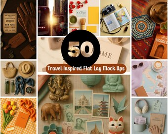 Travel Flat Lay Stock Photos | 50 Wanderlust Image Bundle