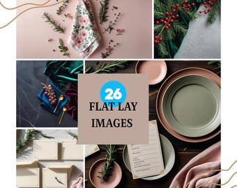 Modern Minimalist Flat Lay Images: Rustic Farmhouse Style (Digital Download)