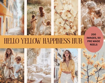 Yellow Aesthetic Stock Photos & Reels: Faceless Instagram Images (Digital Download)