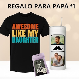 Regalo Personalizado para Papá – Set de Camisetas, Taza y Llavero Único – Ideal Día del Padre