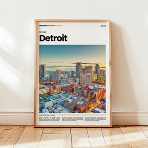 Detroit Poster, Detroit Druck, Detroit Foto, Detroit Wandkunst, Missouri Poster, Mittelbraun Druck, Digitaldruck, Reisegeschenk