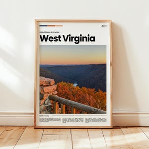 West Virginia Poster, West Virginia Druck, West Virginia Foto, West Virginia, USA Poster, Vereinigte Staaten Druck, Digitaldruck, Geschenk zur Reise
