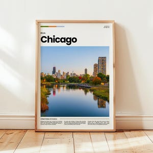 Plakat Chicago, Wydruk Chicago, Zdjęcie Chicago, Sztuka ścienna Chicago, Plakat Illinois, Wydruk Illinois, Wydruk cyfrowy, Prezent podróżny