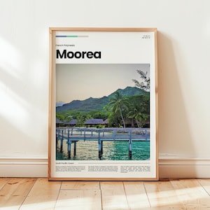 Affiche de Moorea, impression de Moorea, photo de Moorea, art mural de Moorea, affiche de la Polynésie française, impression de la Polynésie française, impression numérique, cadeau de voyage