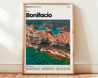 Bonifacio-poster, Bonifacio-afdruk, Bonifacio-foto, Bonifacio-muurkunst, Corsica-poster, Corsica-afdruk, digitale print, reiscadeau