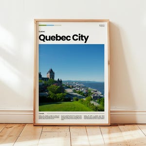 Affiche de la ville de Québec, impression de la ville de Québec, photo de la ville de Québec, art mural de la ville de Québec, affiche du Canada, impression du Canada, impression numérique, cadeau de voyage