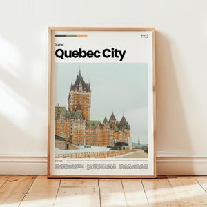 Affiche de la ville de Québec, impression de la ville de Québec, photo de la ville de Québec, art mural de la ville de Québec, affiche du Canada, impression du Canada, impression numérique, cadeau de voyage