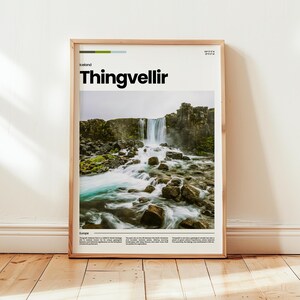 Thingvellir-poster, Thingvellir-afdruk, Thingvellir-foto, Thingvellir-muurkunst, IJsland-poster, IJsland-afdruk, digitale print, reiscadeau