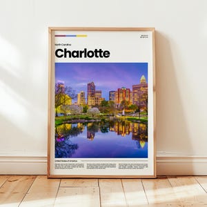 Charlotte Poster, Charlotte Print, Charlotte Photo, Charlotte Wall Art, North Carolina Print, Digital Print, Travel Gift
