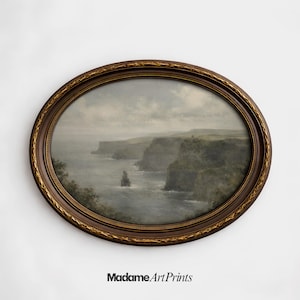 Cliffs of Moher Ireland Dramatic Seascape, Moody Atlantic Coast Wall Decor, Victorian Era Landscape PRINTABLE Digital Download