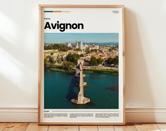Póster de Aviñón, impresión de Aviñón, fotografía de Aviñón, arte mural de Aviñón, póster de Francia, impresión de Francia, impresión digital, regalo de viaje
