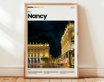 Póster de Nancy, impresión de Nancy, fotografía de Nancy, arte mural de Nancy, póster de Francia, impresión de Francia, impresión digital, regalo de viaje