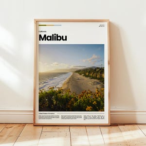Affiche Malibu, impression Malibu, photo Malibu, art mural Malibu, affiche californienne, impression californienne, impression numérique, cadeau de voyage