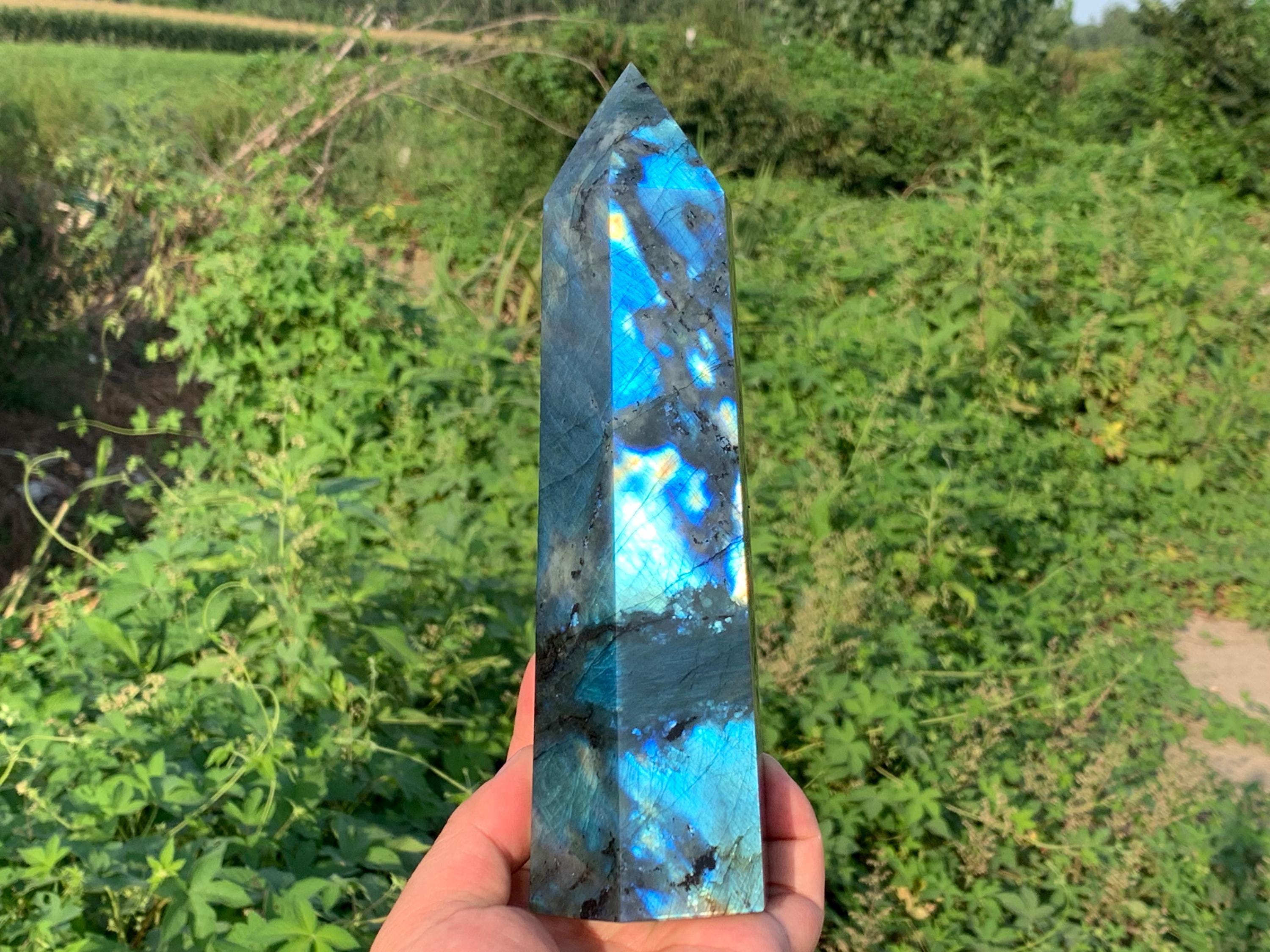 QMIQXIWS Obelisco a Punta di Quarzo Labradorite in Cristallo Naturale 1pc for la Decorazione 85mm-95mm Adatto for la casa ZUZAOJUYIN QMIQXIWS Obelisco a Punta di Quarzo Labradorite in Cristallo Naturale 1pc for la Decorazione 85mm-95mm Adatto for la casa ZUZAOJUYIN