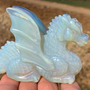 3.5&#39;&#39;+ Opalite quartz crystal Fly Dragon skull crystal gifts 1pc