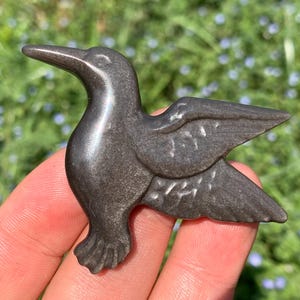 2,3 &#39;&#39;+ Natürlicher Silber Obsidian Quarz,Quarzkristall,hand geschnitzt,Kristall Kolibri,Kolibri Schädel,Kristall Geschenke 1Stk