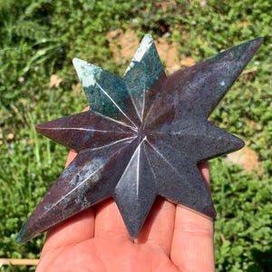 5.5&#39;&#39;+ Natural Ocean Jasper quartz,quartz crystal,hand carved,crystal North Star,North Star skull,Home Decoration Crystal Gifts 1pc