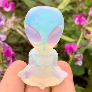 2.3inche Opalite quartz crystal Alien skull crystal gifts 1pc