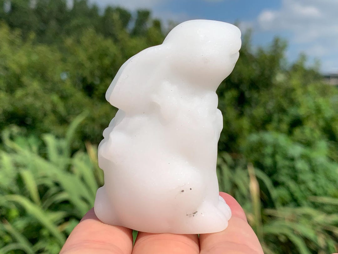 2.9''+ Natural White Jade Quartz,quartz Crystal,hand Carved,crystal ...