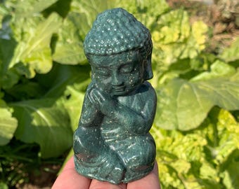 瑪瑙水晶仏像：手彫りの室内装飾品（3.4インチ） - Etsy 日本